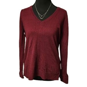 Old Navy Women's Wine Color Medium V-neck Sweater